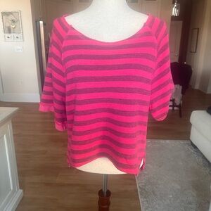 Pink and Purple Striped Top